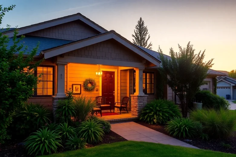 Visitors admiring the beautiful Margaret Drive Residence, showcasing its charming architecture and inviting gardens.