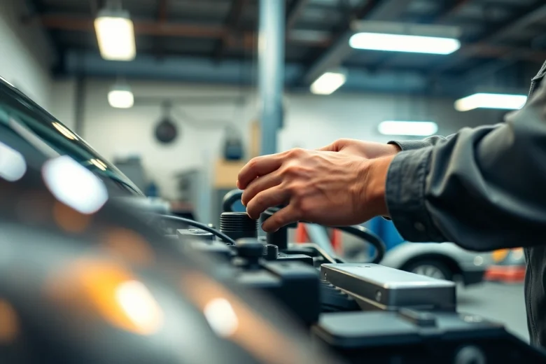 Fixing a vehicle with professional Auto Repair Services Nashville in a busy garage setting.